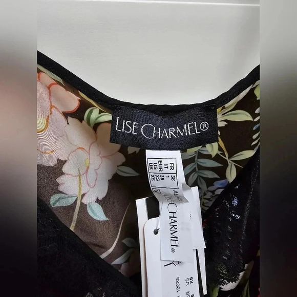 Lise Charmel Camisole Spagetti Top Floral Black Lace Patio Glycine size XS S - Picture 3 of 7